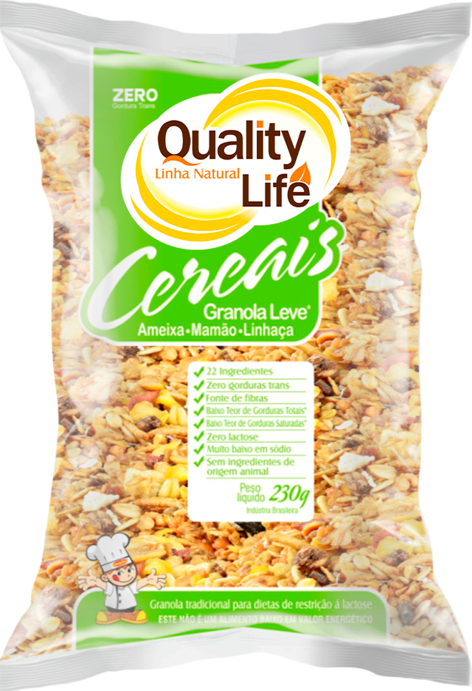 GRANOLA AMEIXA/MAMÃO/LINHAÇA  230G