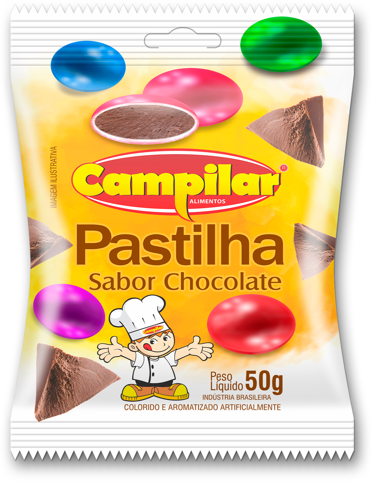 PASTILHAS DE CHOCOLATE CAMPILAR 50G