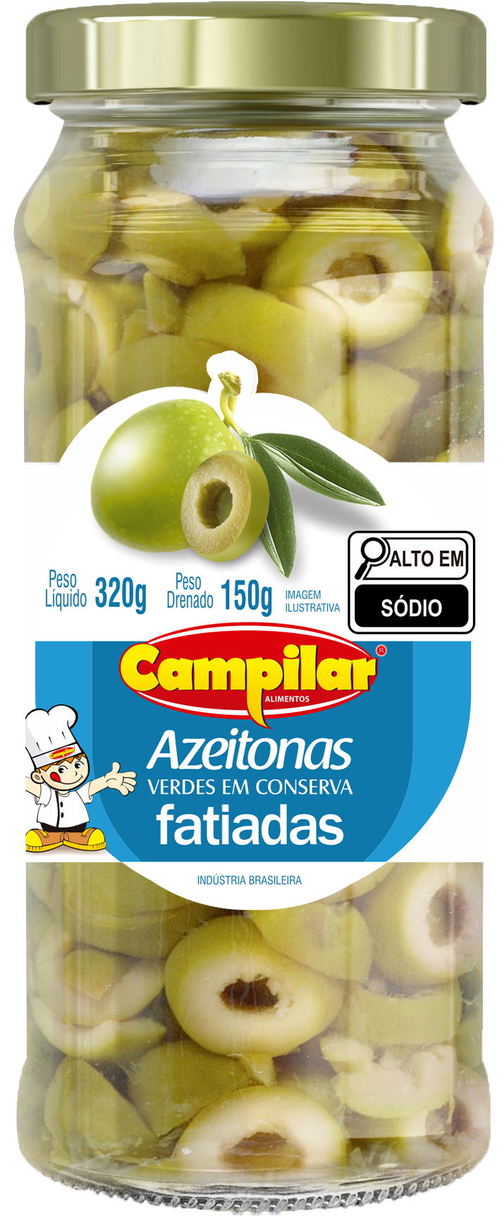 AZEITONAS VERDES FATIADAS CAMPILAR 150 G