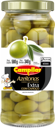 AZEITONAS VERDES EXTRA C/ CAROÇO CAMPILAR 340G