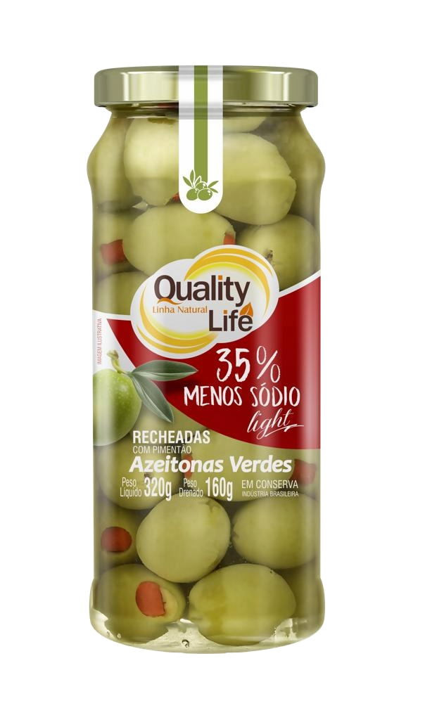 AZEITONAS VERDES RECHEADAS  QUALITY LIFE 160 G