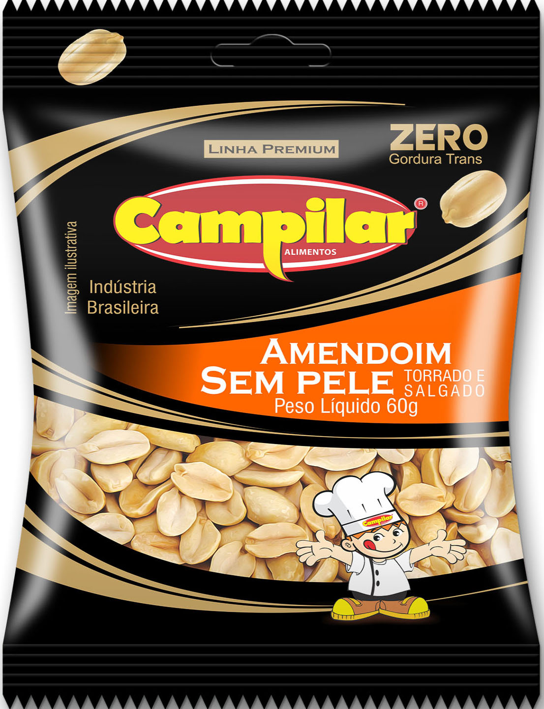 AMENDOIM SEM PELE CAMPILAR 60G