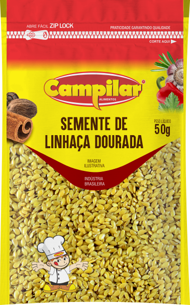 SEMENTE DE LINHAÇA DOURADA PREMIUM CAMPILAR 50G