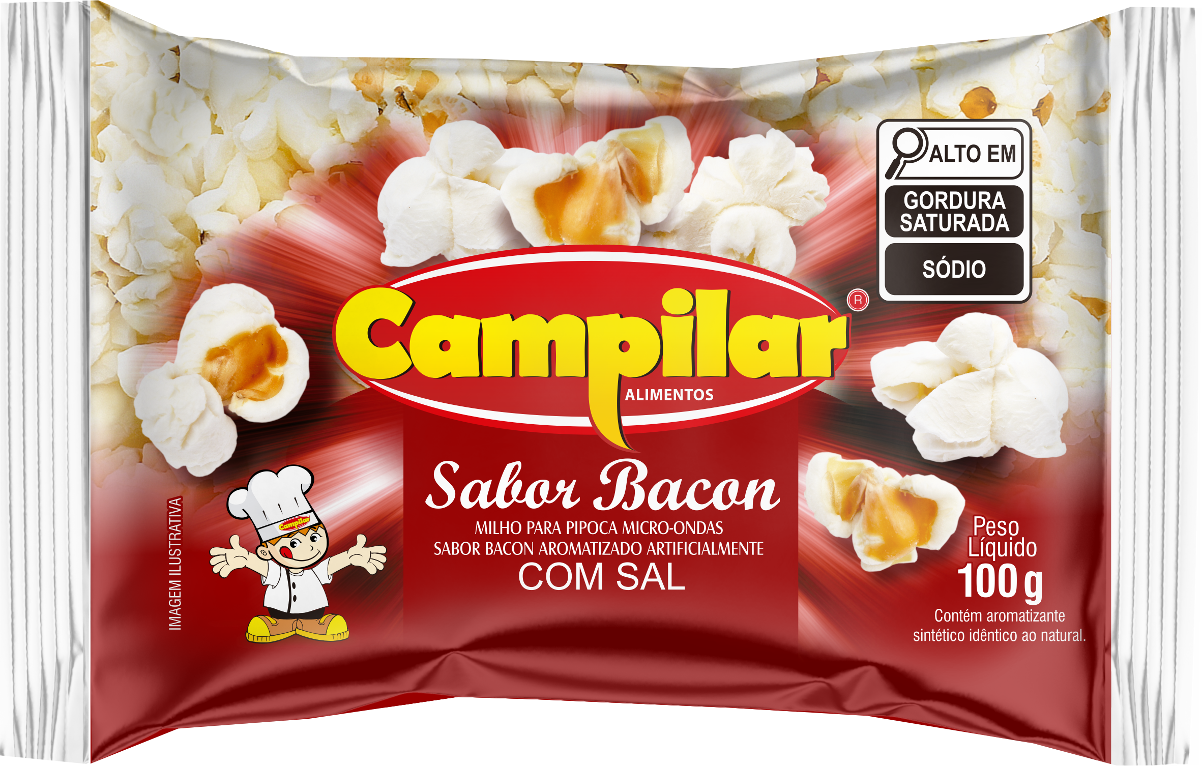 PIPOCA MICRO-ONDAS BACON CAMPILAR 100G