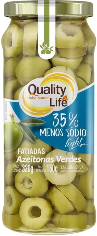 AZEITONAS VERDES FATIADAS QUALITY LIFE 150G