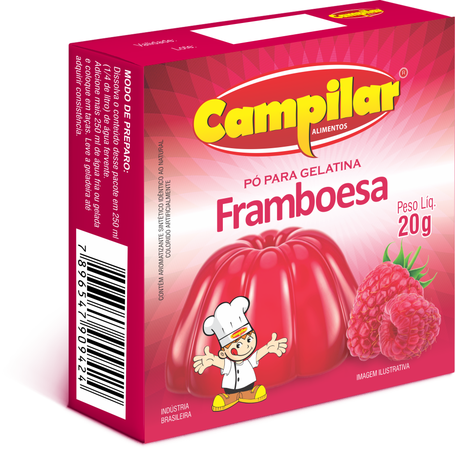 GELATINA FRAMBOESA CAMPILAR 20G