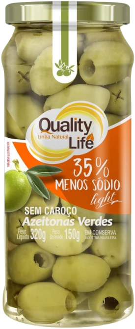 AZEITONAS VERDES S/ CAROÇO QUALITY LIFE 150 G