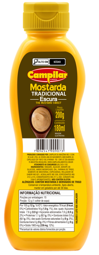 MOSTARDA TRADICIONAL ESCURA CAMPILAR 180G