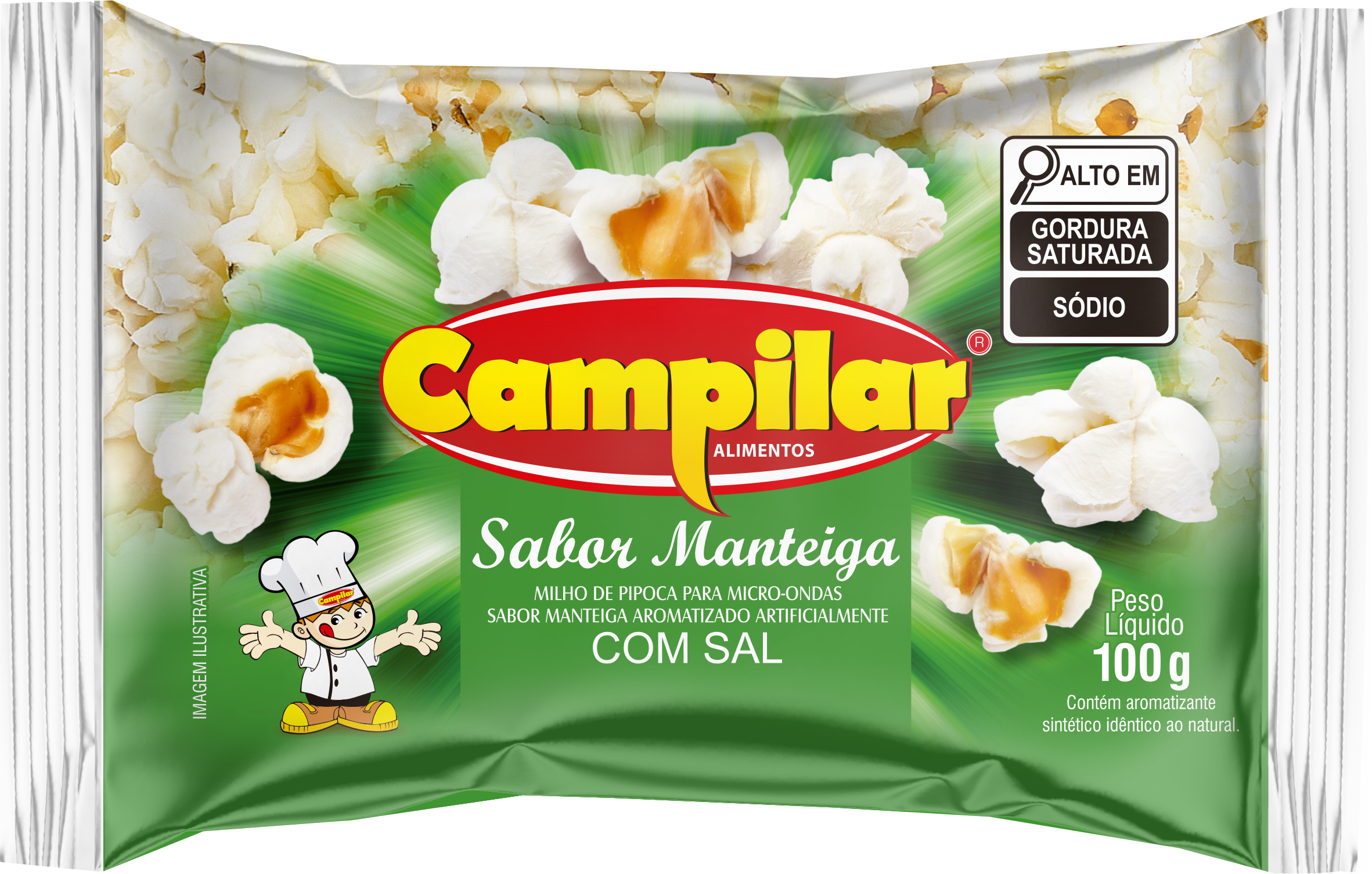 PIPOCA MICRO-ONDAS MANTEIGA CAMPILAR 100G